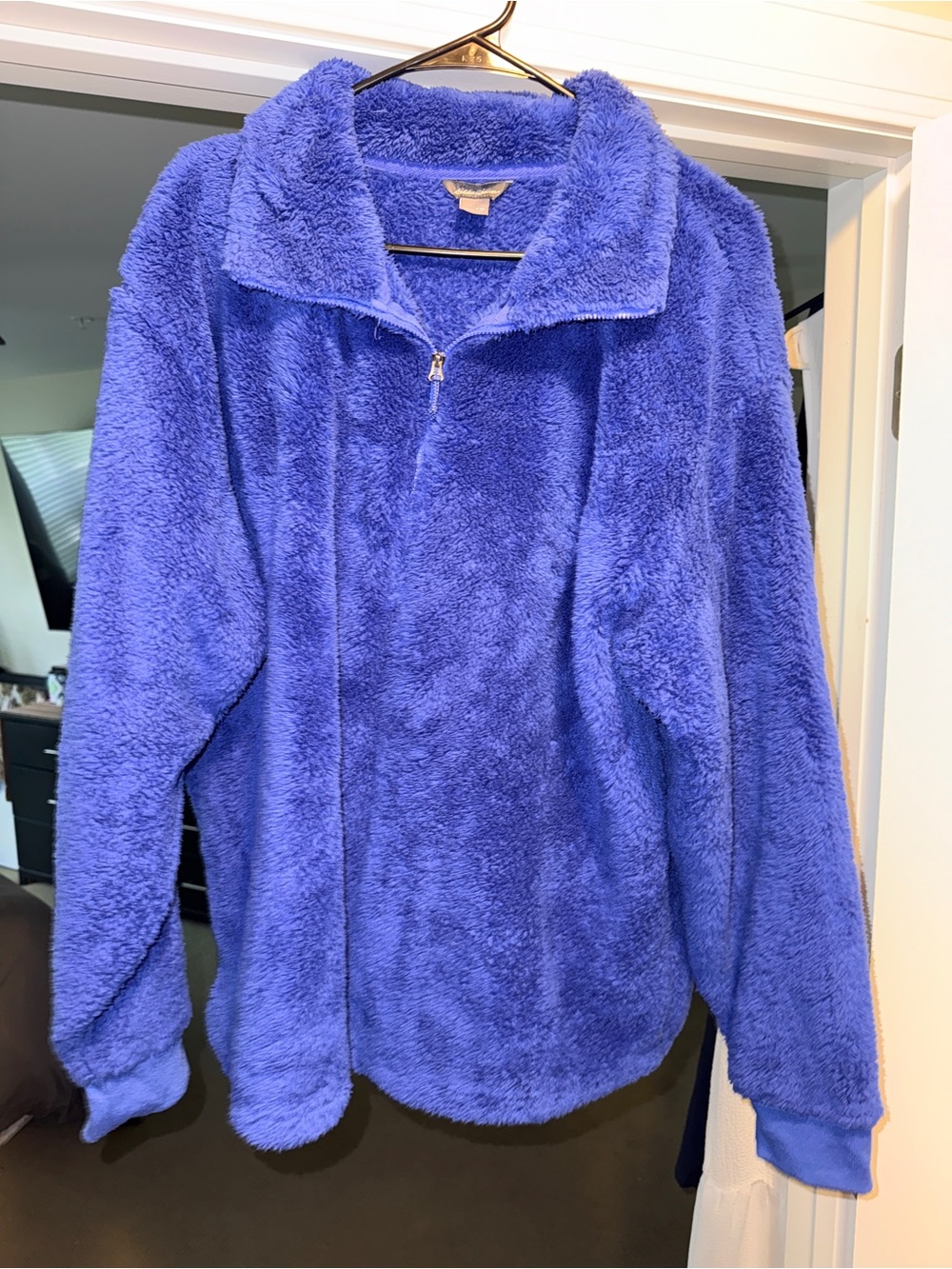 Eddie Bauer Plush Half‑Zip Teddy Jacket - Blue